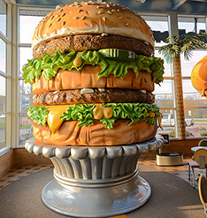 Large food model hamburger staute for shop decoration